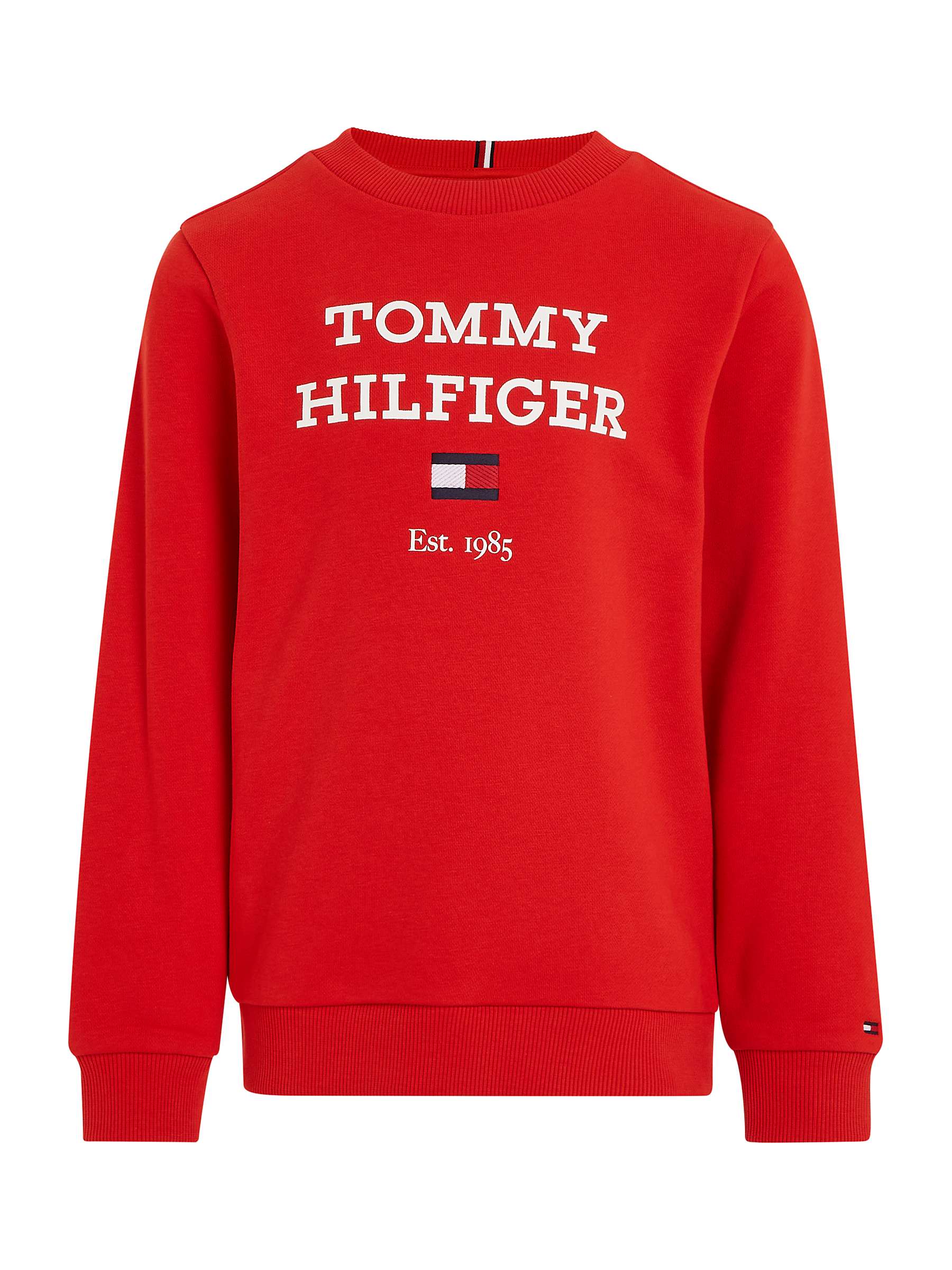 Buy Tommy Hilfiger Kids' TH Logo Sweatshirt, Fierce Red Online at johnlewis.com