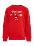 Tommy Hilfiger Kids' TH Logo Sweatshirt, Fierce Red