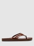 Rodd & Gunn Piha Leather T-Bar Sandals, Cognac Pull Up