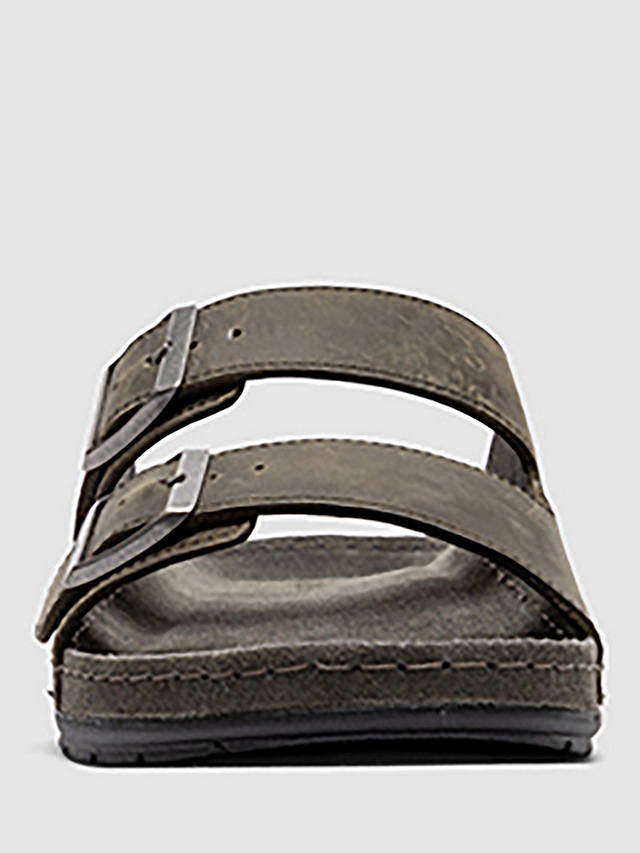 Rodd & Gunn Raglan Leather Slider Sandals, Charcoal