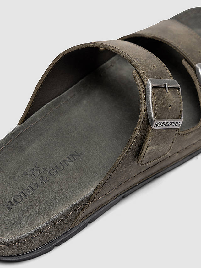 Rodd & Gunn Raglan Leather Slider Sandals, Charcoal