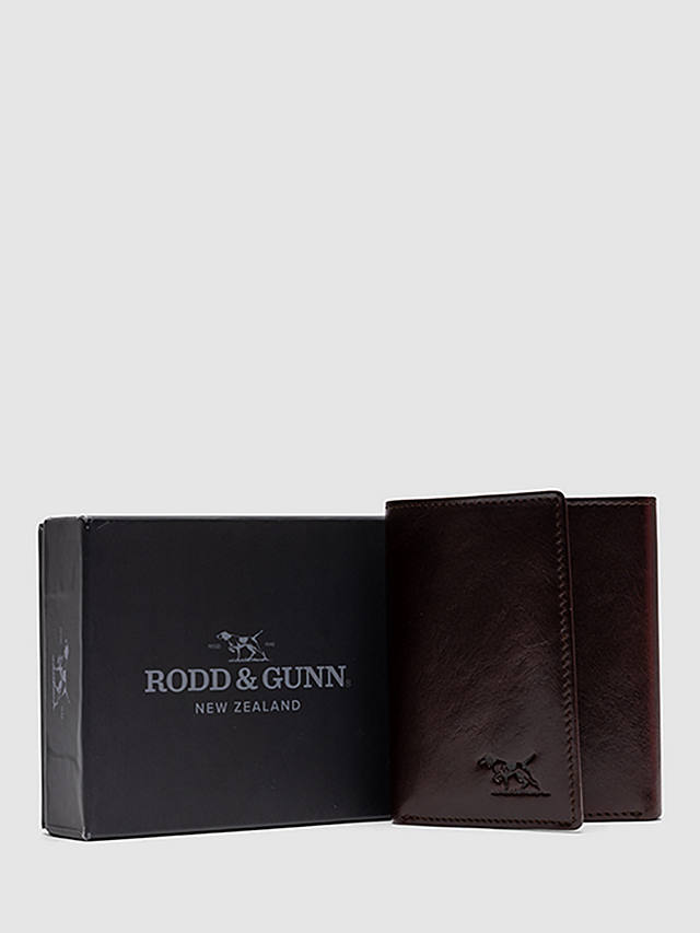 Rodd & Gunn Wesport Leather Tri-Fold Wallet, Chocolate