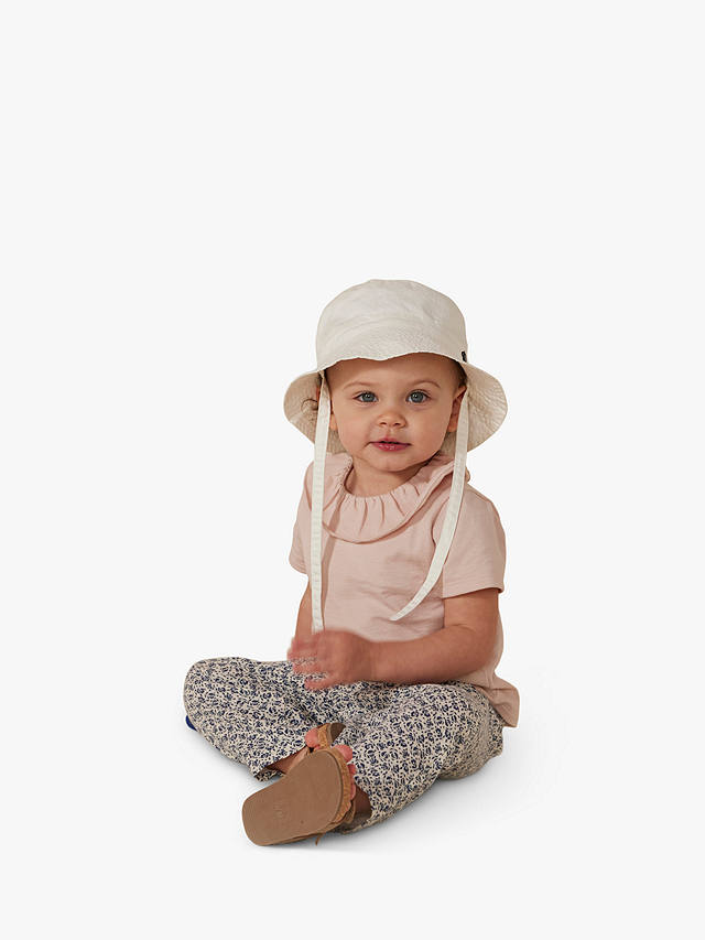 Petit Bateau Baby Twill Sun Hat, Marshmallow
