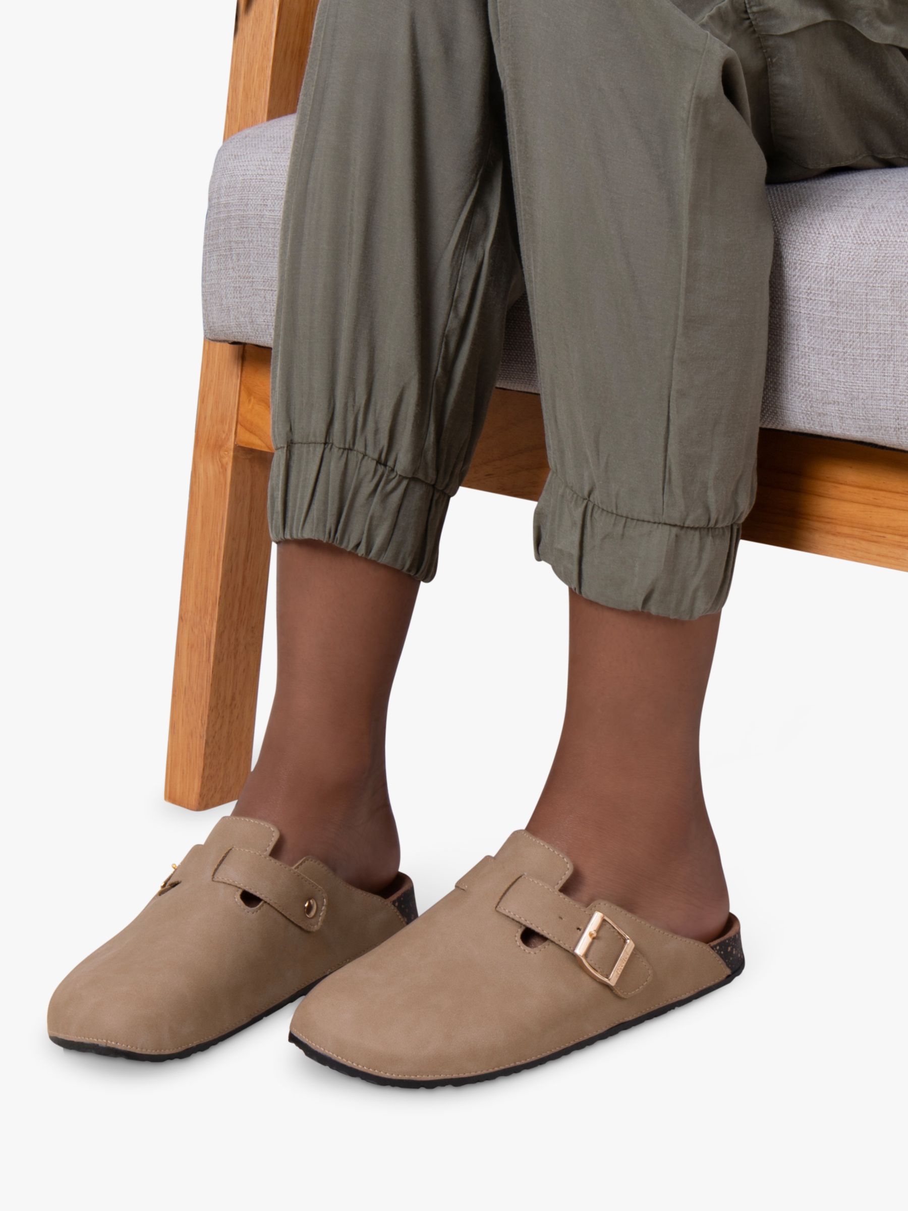 Buy totes Buckle Clogs, Taupe Online at johnlewis.com