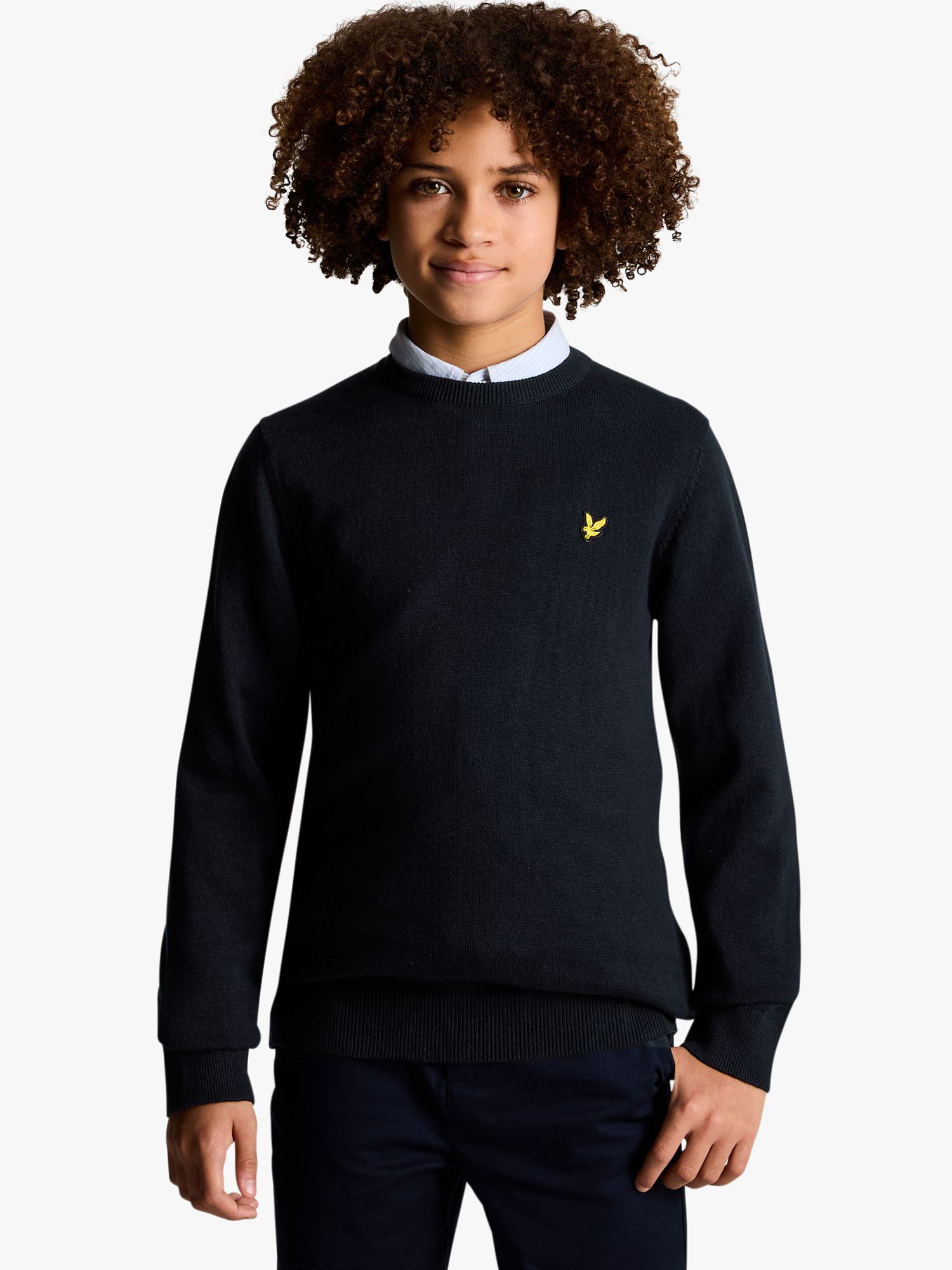 Lyle Scott Kids Crew Neck Jumper Dark Navy at John Lewis