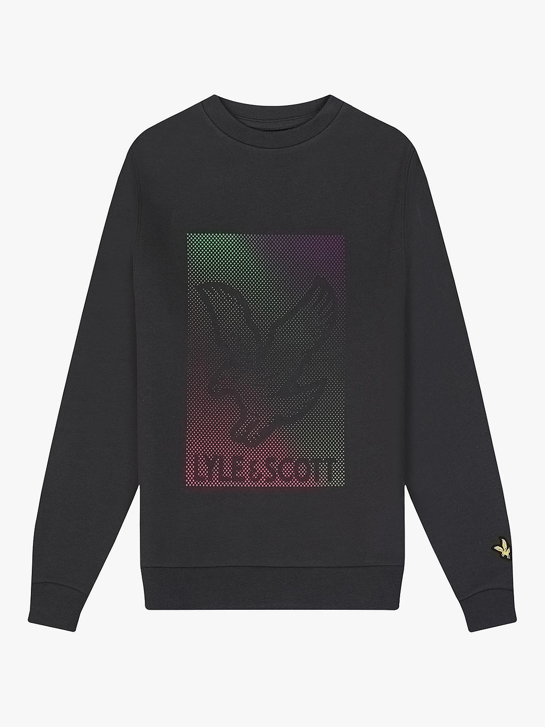 Lyle & Scott Kids' Dotted Eagle Graphic Sweatshirt, Gunmetal