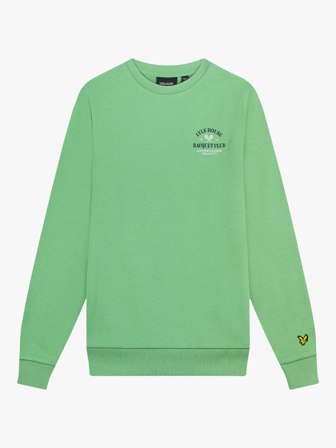 Lyle & Scott Kids' Racquet Club Graphic Sweatshirt, Lawn Green