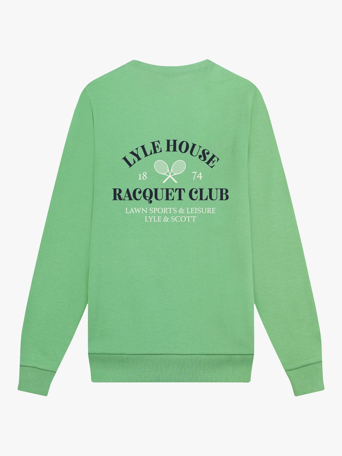 Lyle & Scott Kids' Racquet Club Graphic Sweatshirt, Lawn Green at