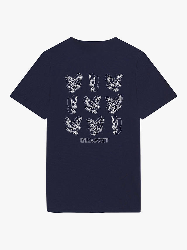Lyle & Scott Kids' 3D Eagle Graphic T-Shirt, Navy