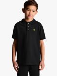 Lyle & Scott Kids' Plain Polo Shirt, Jet Black