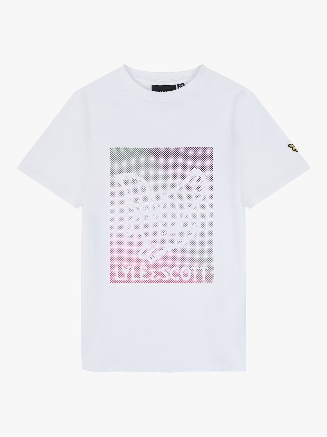 Lyle & Scott Kids' Dotted Eagle Graphic T-Shirt, White/Multi, 12-13 years