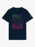 Lyle & Scott Kids' Dotted Eagle Graphic T-Shirt, Navy/Multi