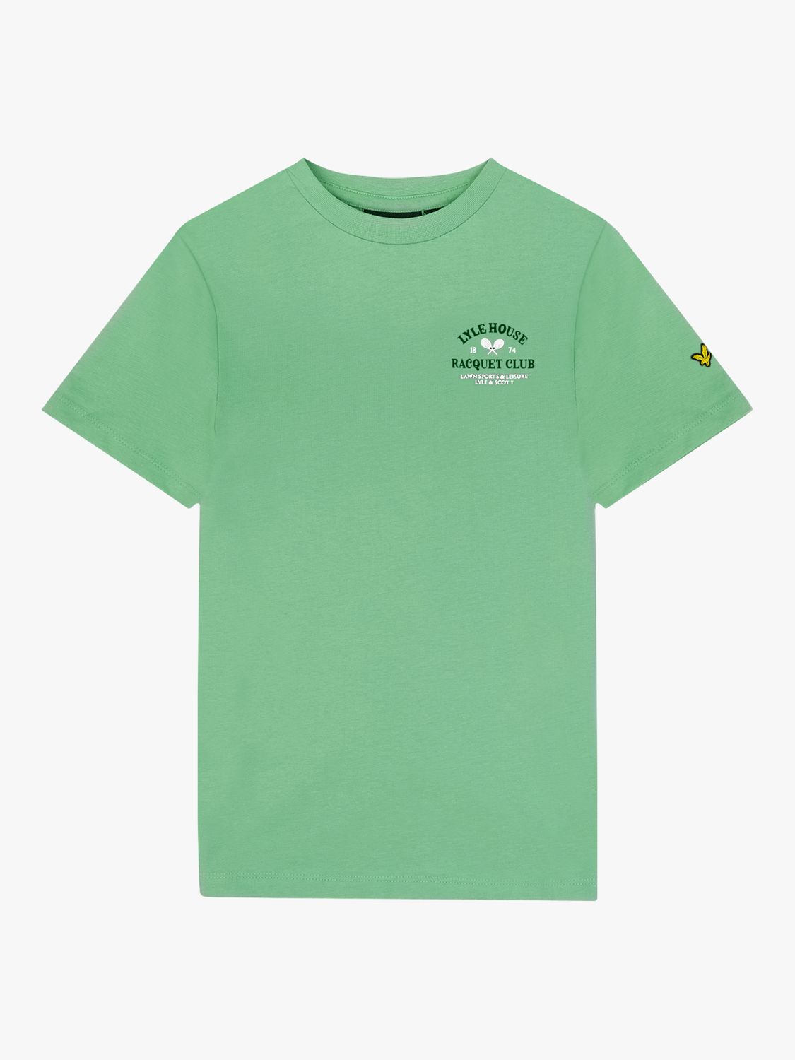 Lyle & Scott Kids' Racquet Club Graphic T-Shirt, Lawn Green, 15-16 years