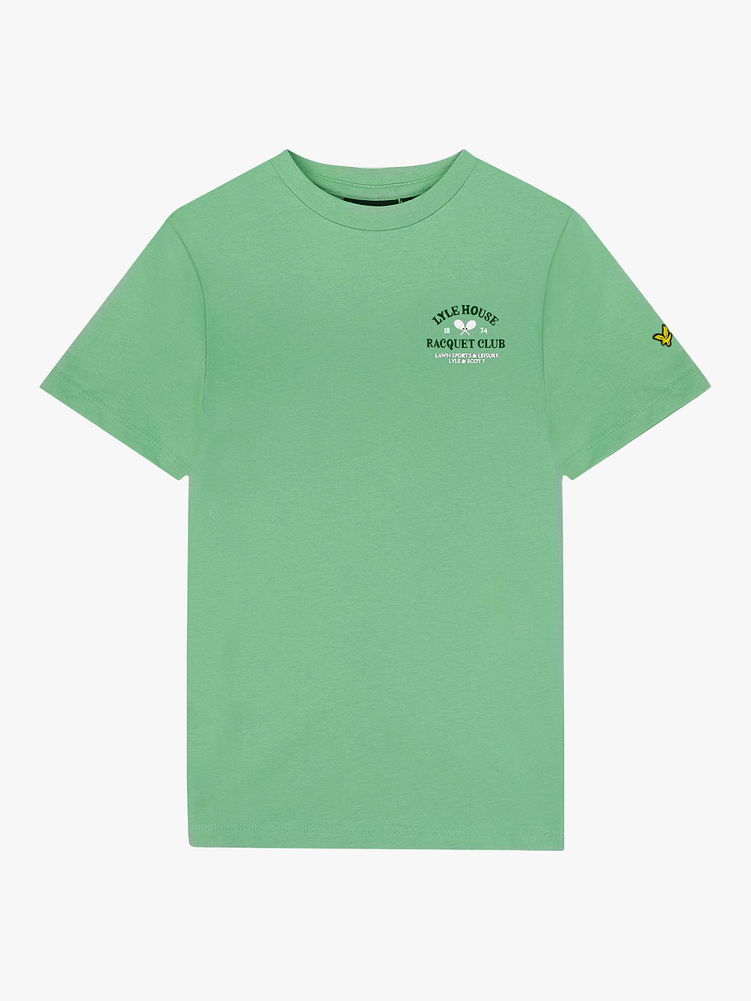 Lyle & Scott Kids' Racquet Club Graphic T-Shirt, Lawn Green