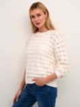 KAFFE Elena Knit Pullover Jumper, Chalk