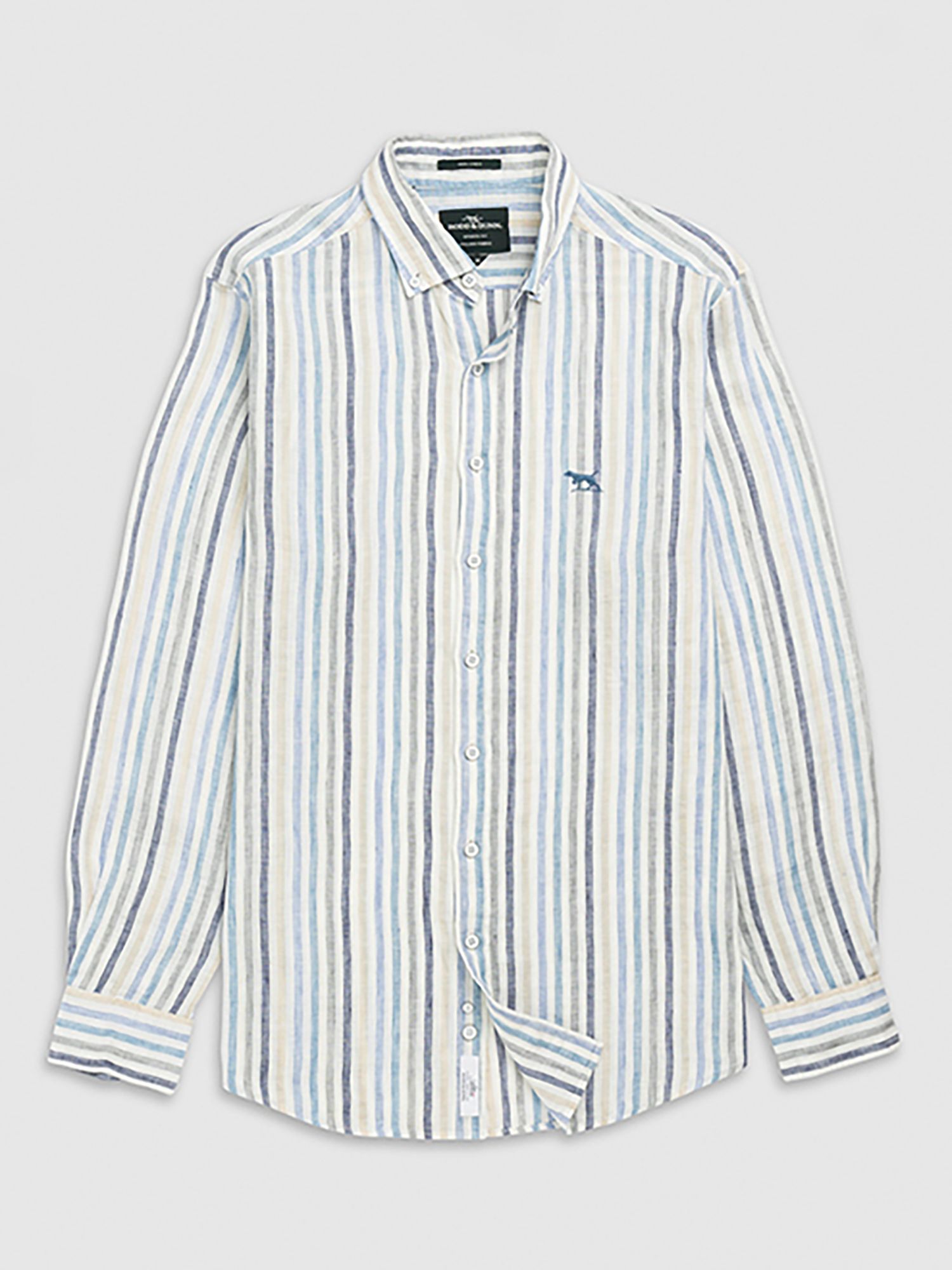 Buy Rodd & Gunn Gimmerburn Linen Slim Long Sleeve Stripe Shirt Online at johnlewis.com