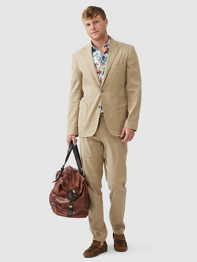 Rodd & Gunn Golden Court Linen Cotton Slim Fit Blazer Jacket, Khaki