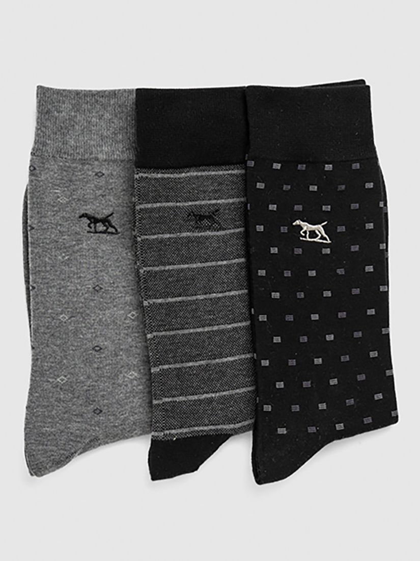 Rodd & Gunn Seafcliff Socks, Pack of 3, Nero Multi, S-M