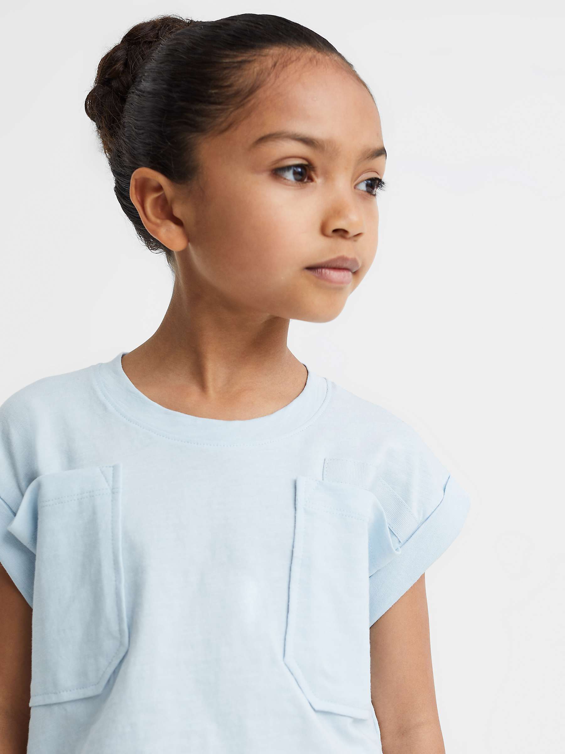 Buy Reiss Kids' Lulu Cropped Pocket Detail T-Shirt, Blue Online at johnlewis.com