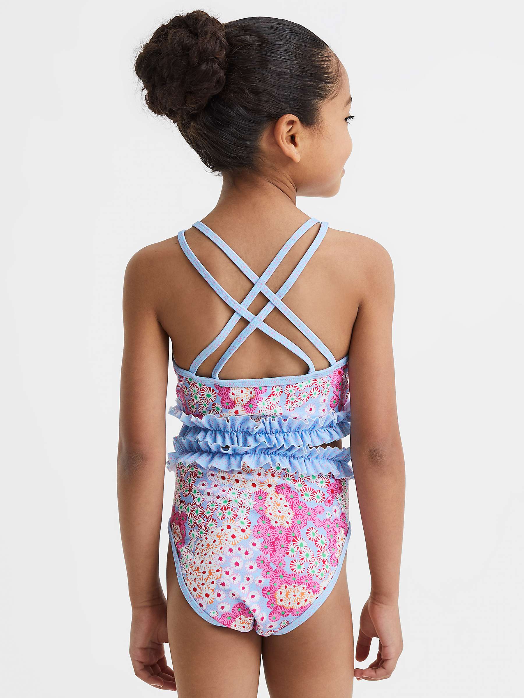 Buy Reiss Kids' Lyla Floral Ruffle Bikini, Pink/Multi Online at johnlewis.com