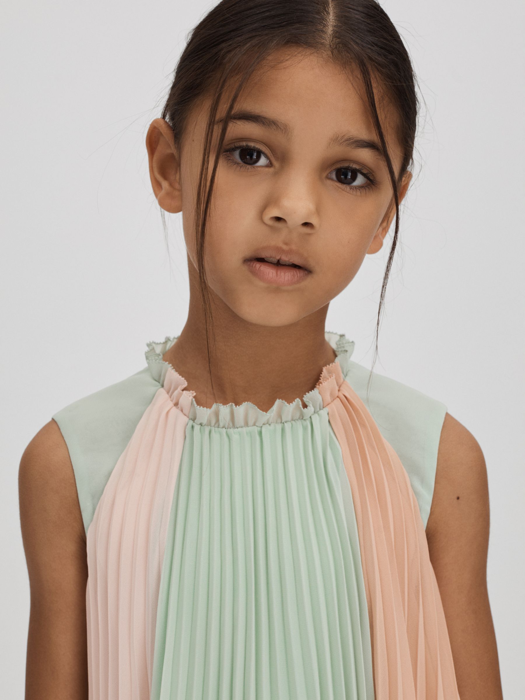 Buy Reiss Kids' Pixie Ruffle Pleated Dress, Pink/Multi Online at johnlewis.com