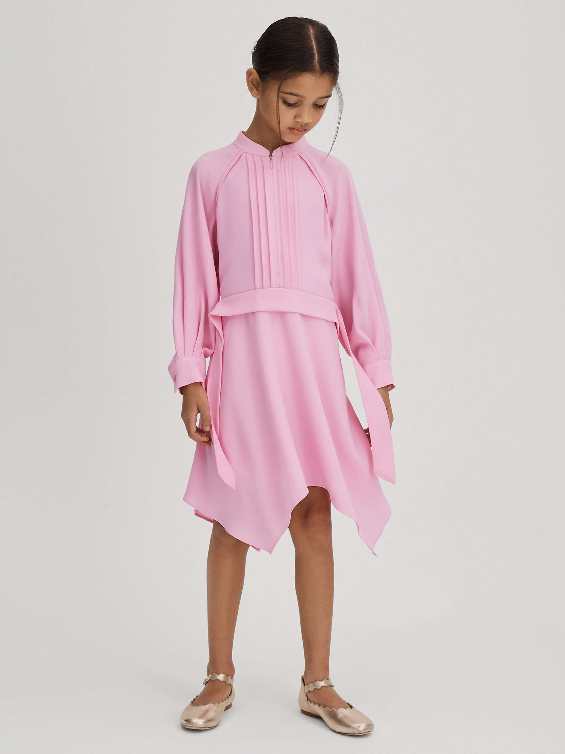Buy Reiss Kids' Erica Zip Front Asymmetric Dress, Pink Online at johnlewis.com