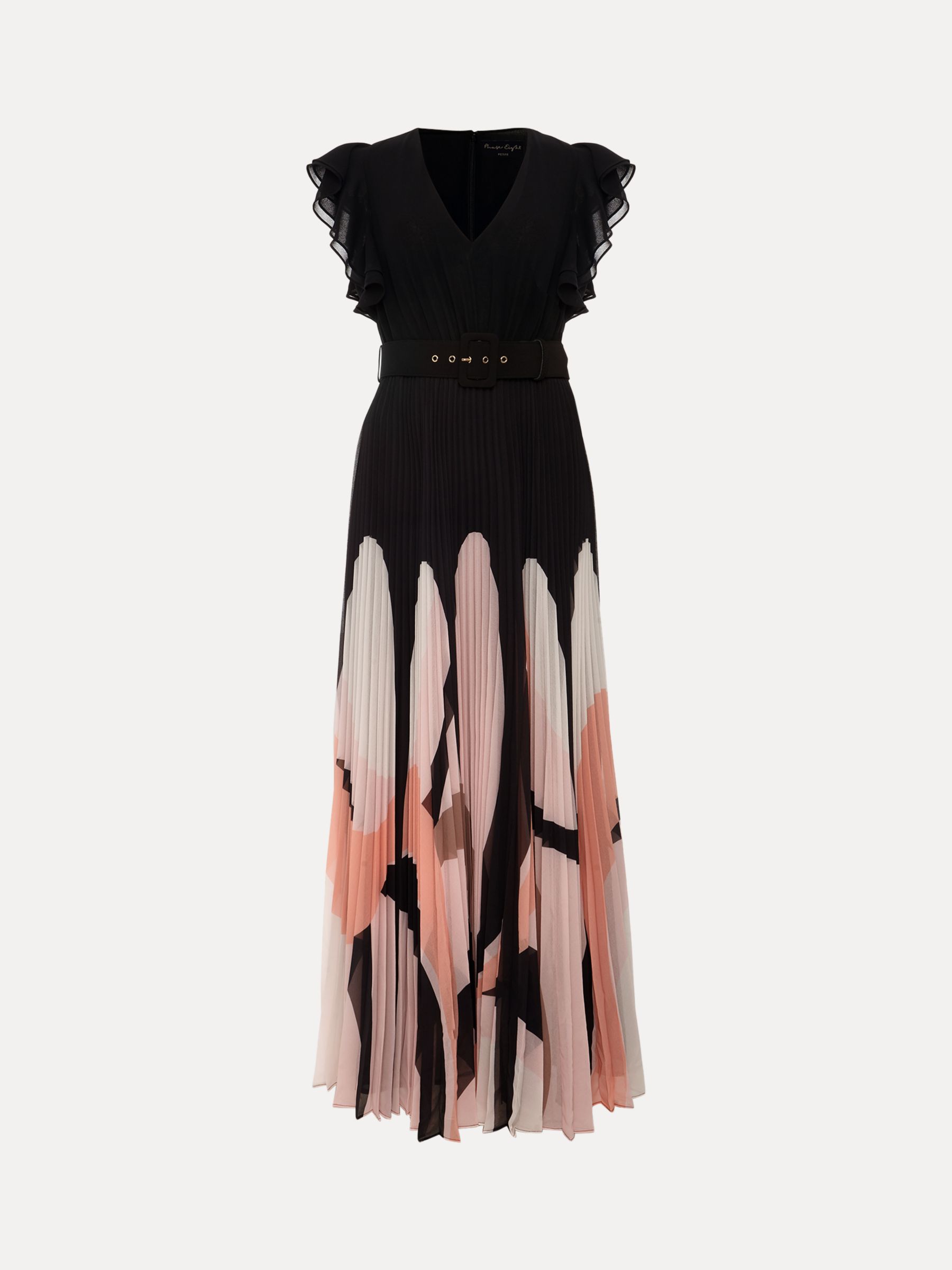 Phase Eight Collection 8 Petite Isla Pleated Maxi Dress, Black/Multi, 12