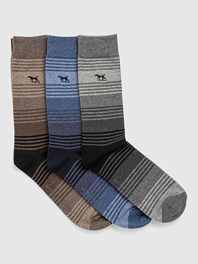 Buy Rodd & Gunn Stratford Stripe Socks, Pack of 3 Online at johnlewis.com