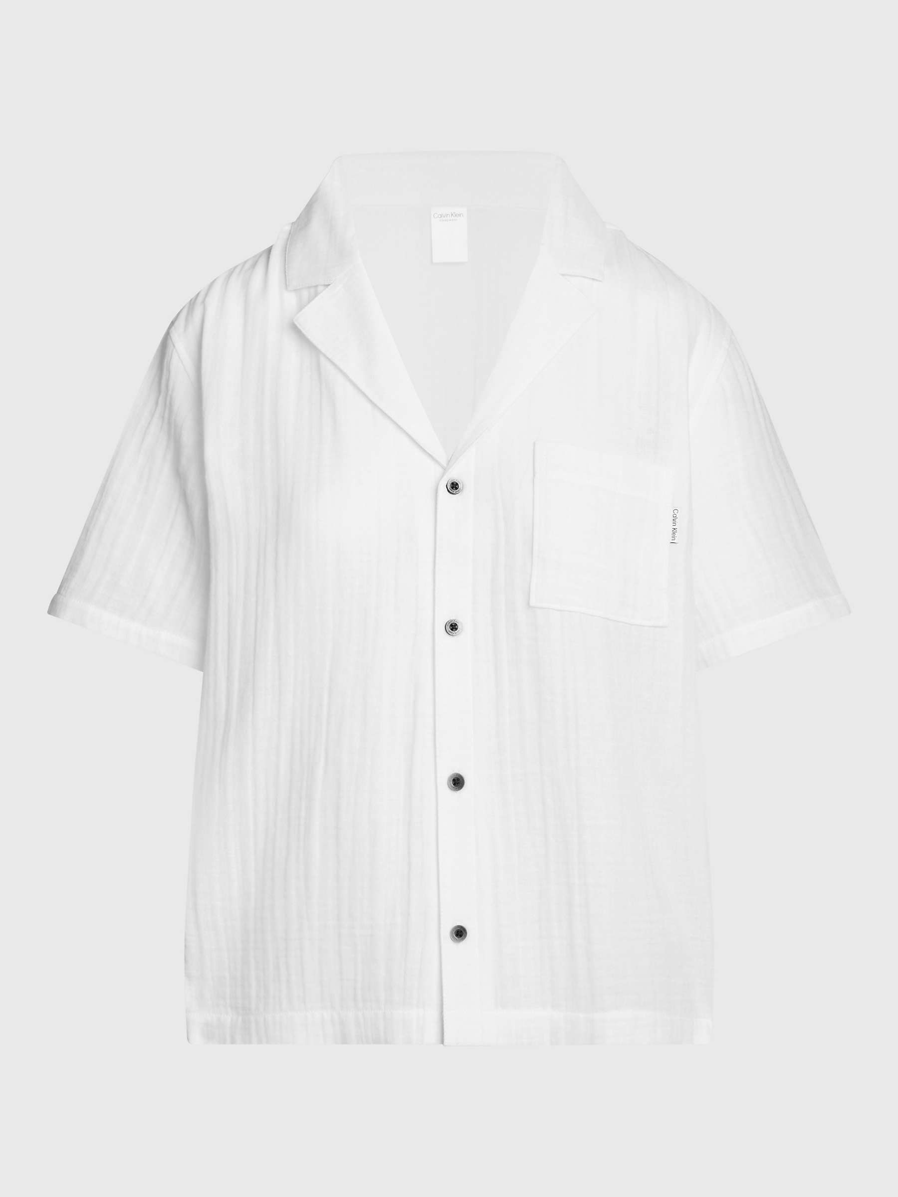 Buy Calvin Klein Textured Short Sleeve Pyjama Shirt, White Online at johnlewis.com