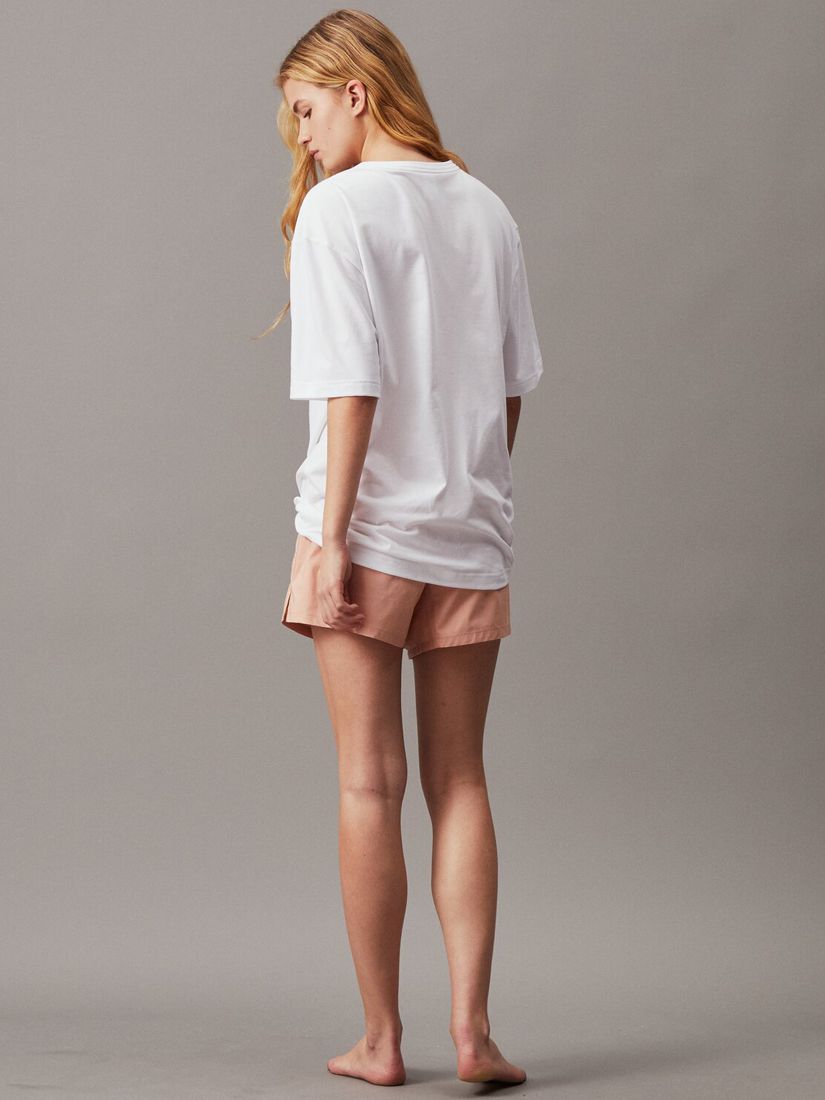 Calvin Klein T-Shirt & Shorts Pyjama Set, White/Neutral, M