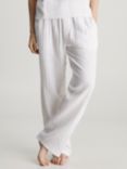Calvin Klein Textured Cotton Pyjama Bottoms, White, White