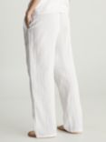 Calvin Klein Textured Cotton Pyjama Bottoms, White, White