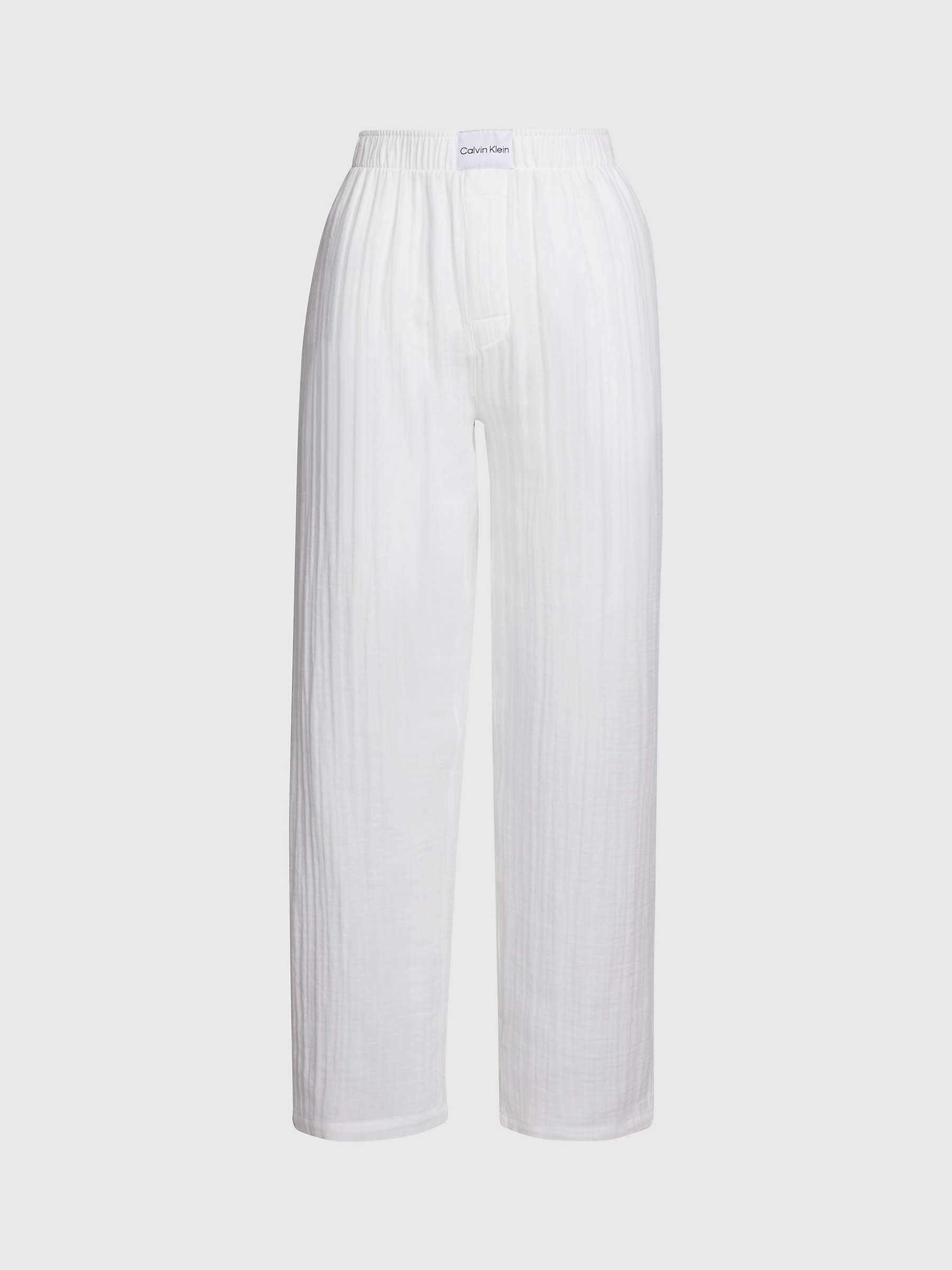 Buy Calvin Klein Textured Cotton Pyjama Bottoms, White Online at johnlewis.com