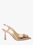 Dune Calenna Brooch Detail Slingback Court Shoes, Rose Gold