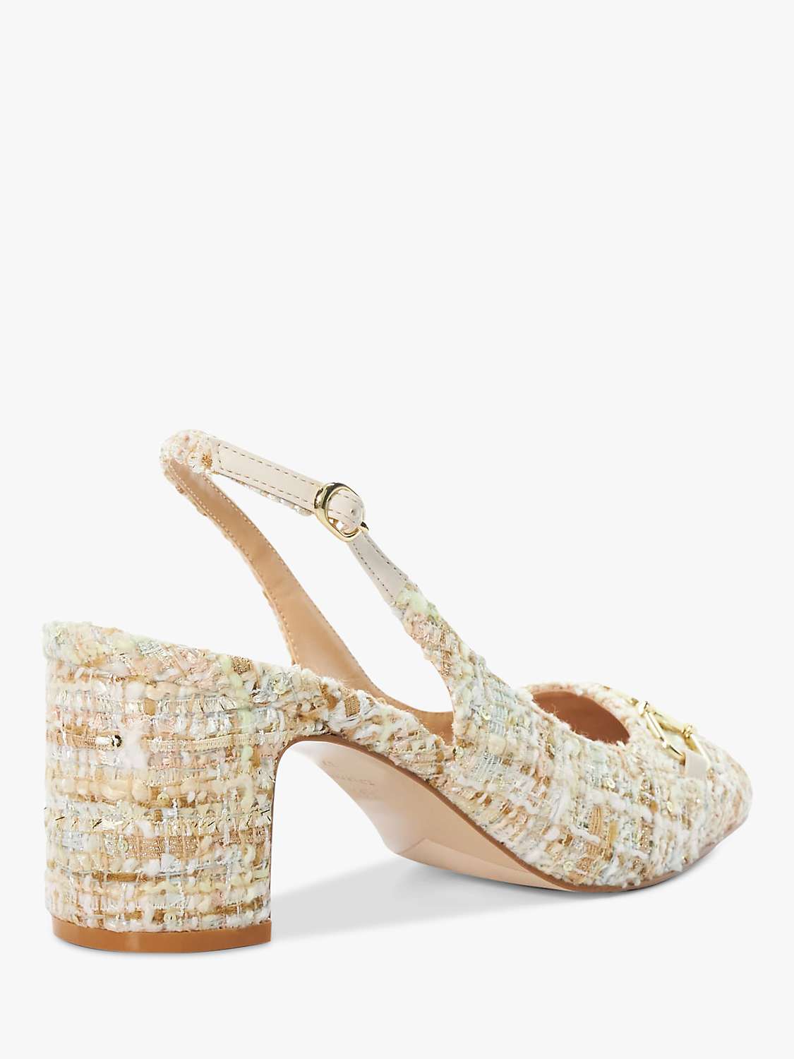 Buy Dune Choices Boucle Block Heel Slingback Shoes, Pastel Pink Online at johnlewis.com
