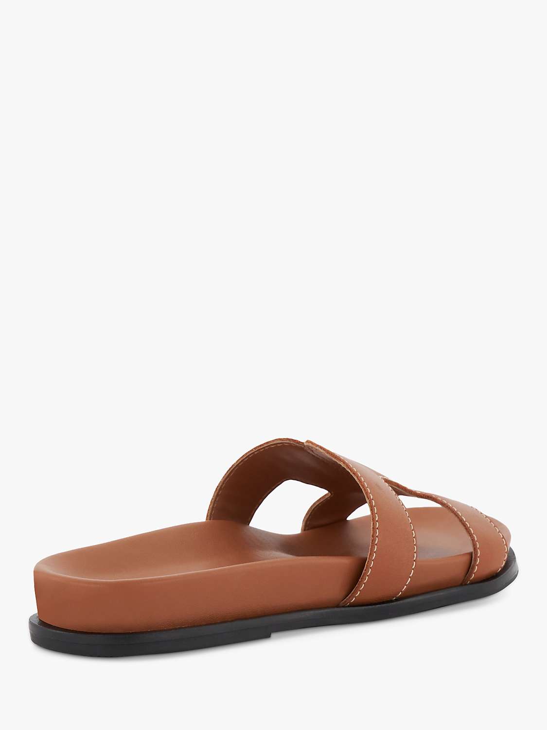 Buy Dune Wide Fit Loupa Leather Sandals, Tan Online at johnlewis.com