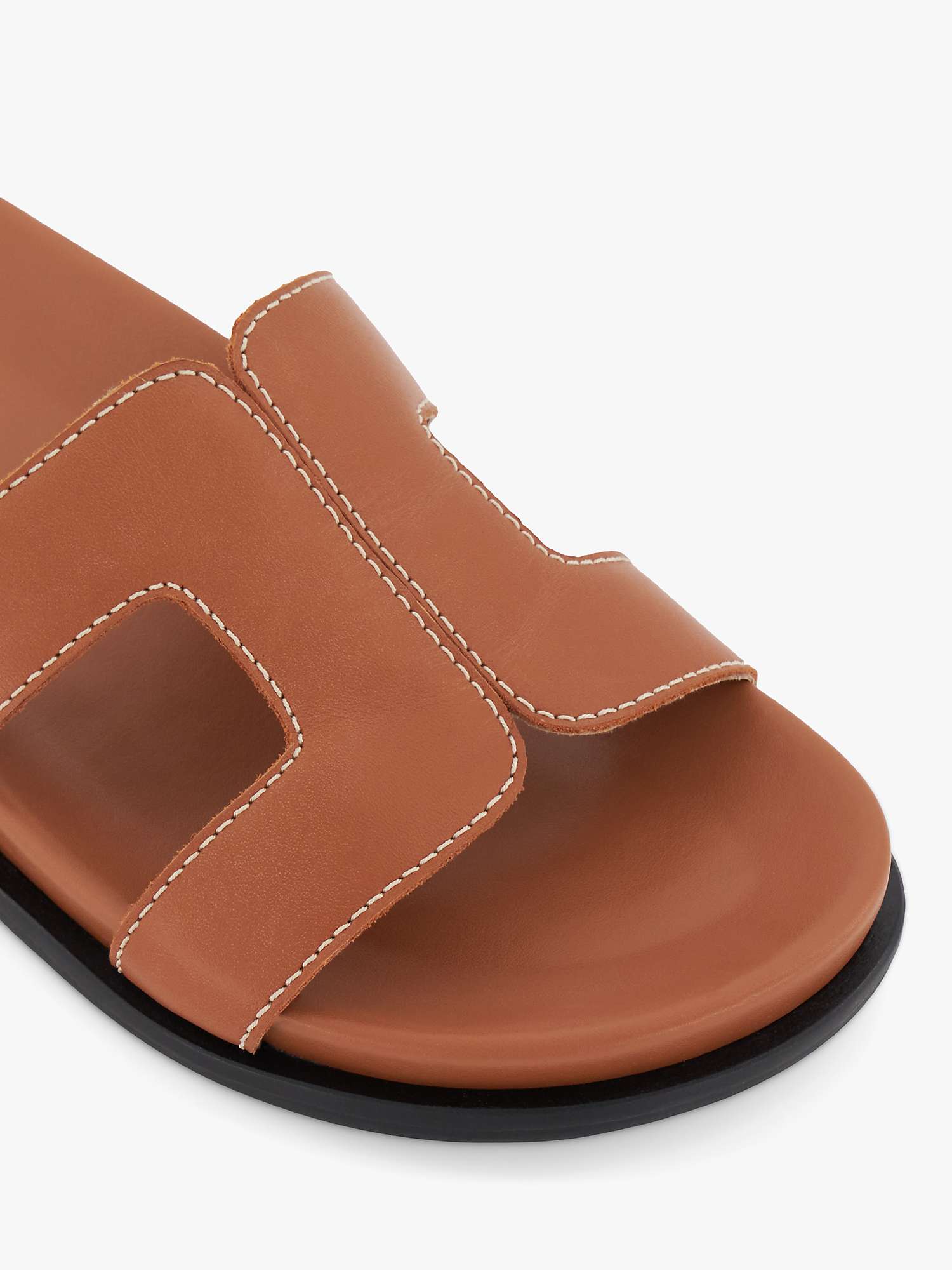Buy Dune Wide Fit Loupa Leather Sandals, Tan Online at johnlewis.com