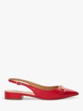 Dune Hopeful Leather Slingback Ballet Pumps, Red-leather