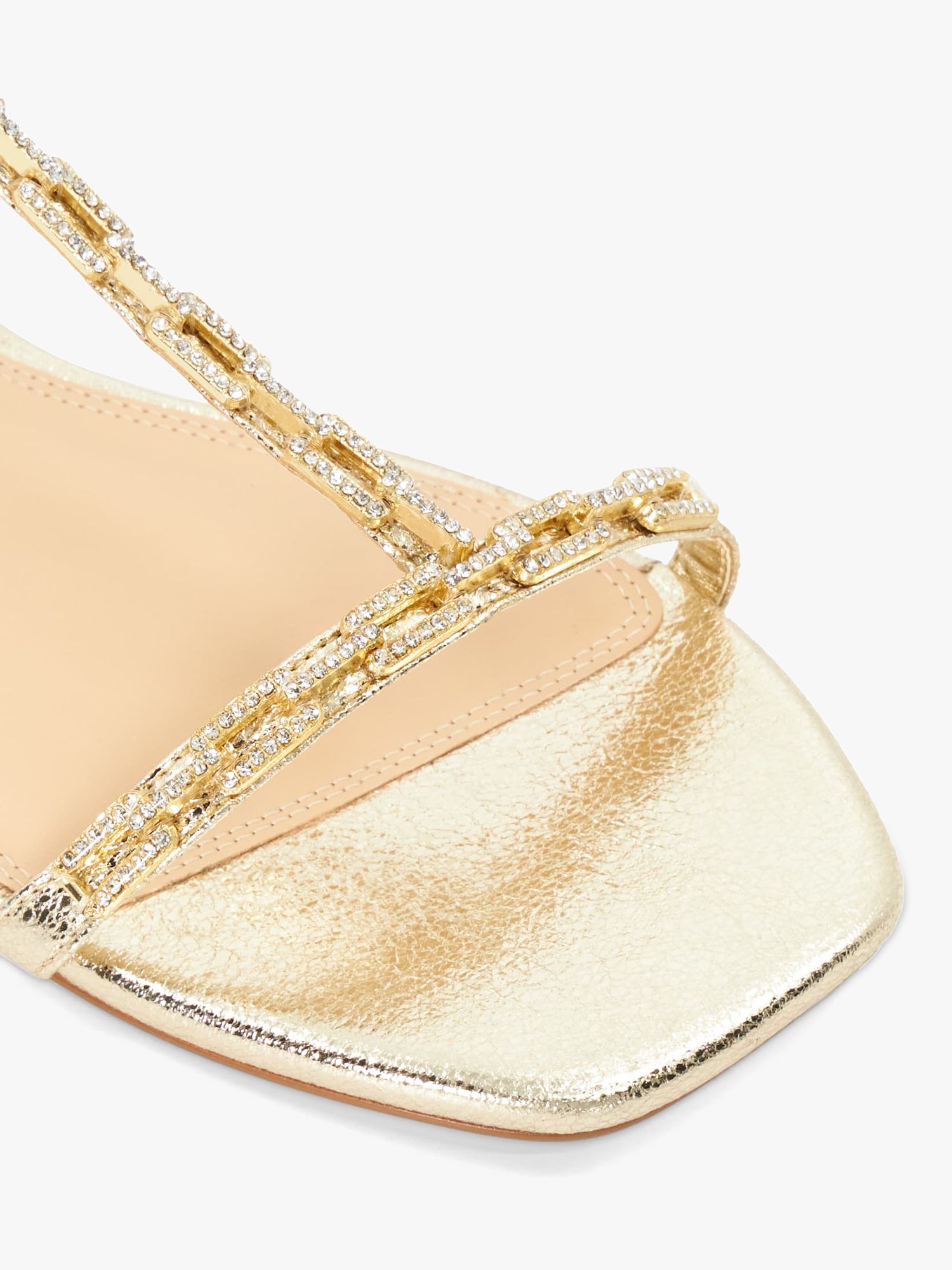 Dune Nourish Fabric Flat Sandals, Gold, 3