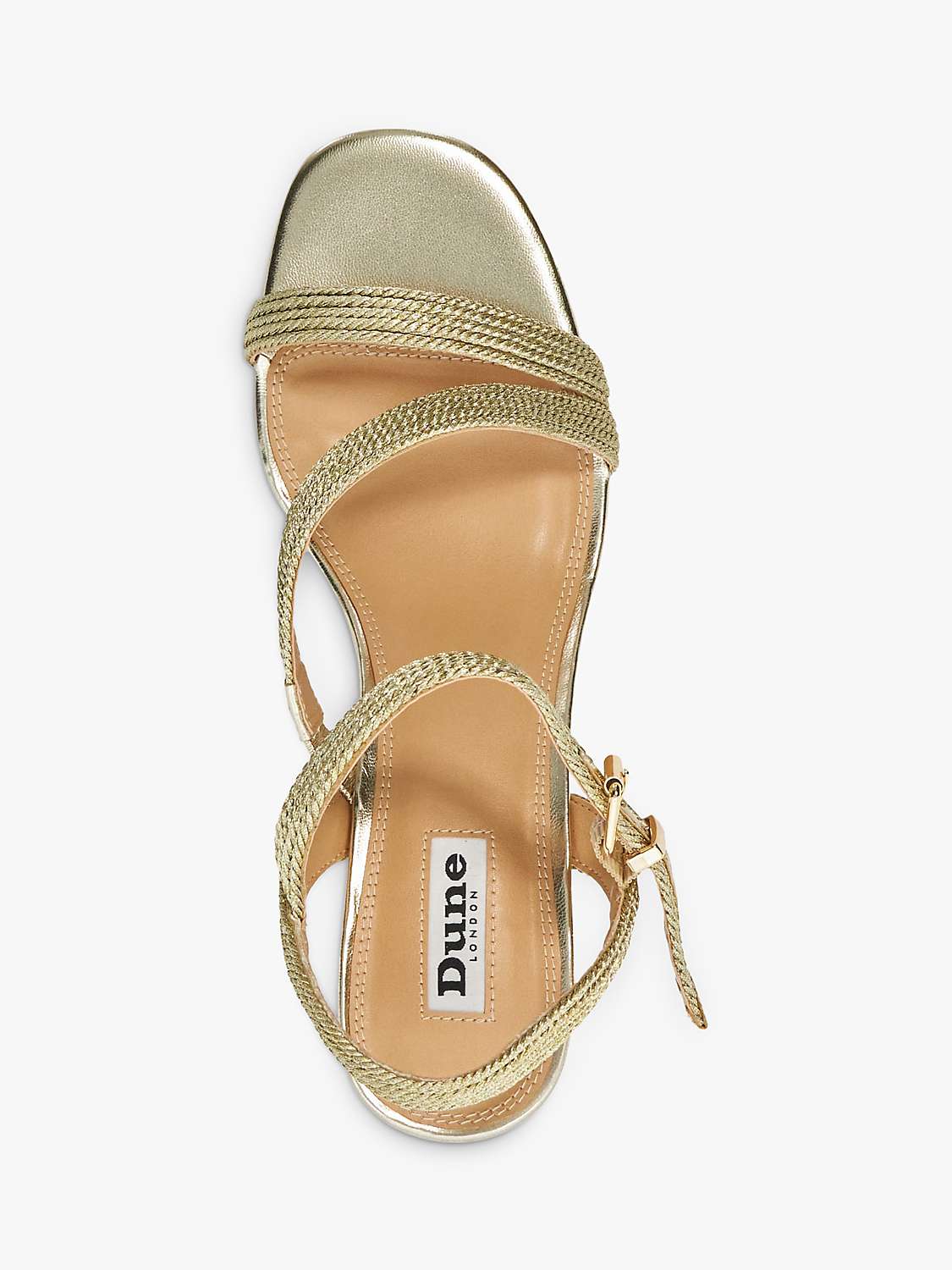 Buy Dune Jelen Fabric Block Heel Sandals, Gold Online at johnlewis.com