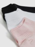 Reiss Callie Trainer Socks, Pack of 3, Black/Blush/White