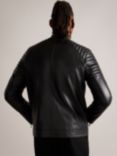 Ted Baker Racer Leather Jacket, Black, Black