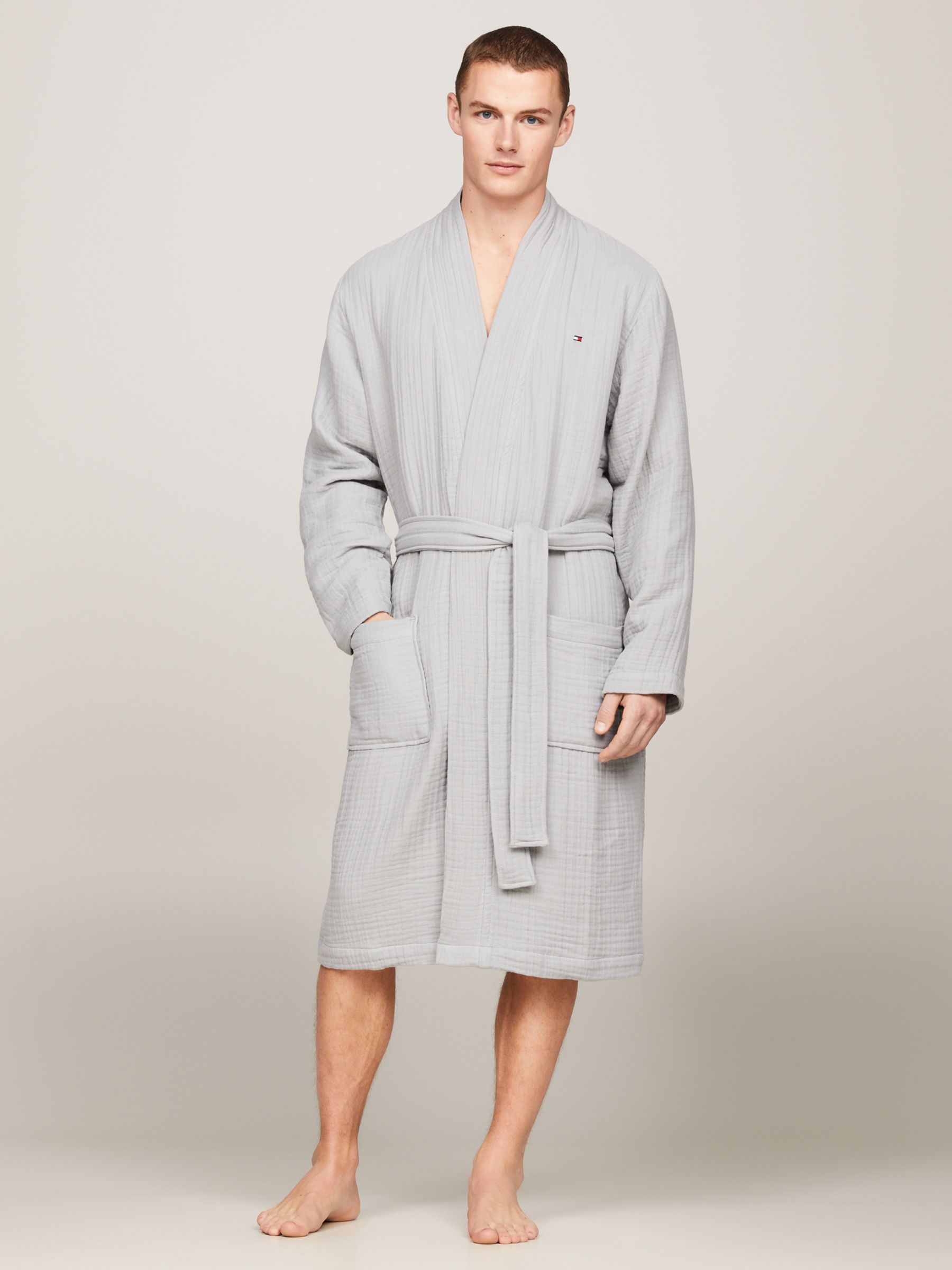 Tommy Hilfiger Woven Robe, Antique Silver, L