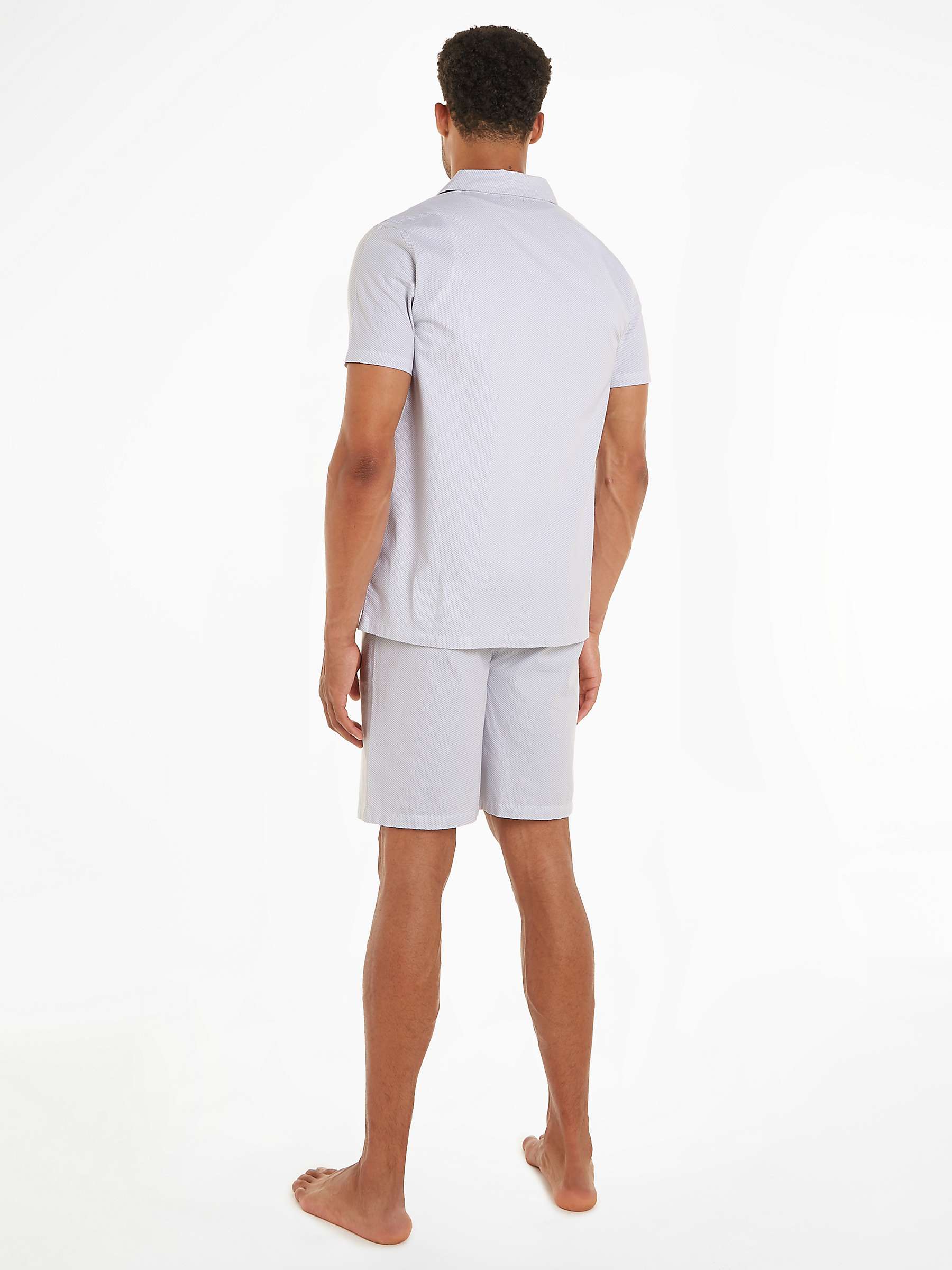 Buy Tommy Hilfiger Dashed Jacquard Organic Cotton Shorts Pyjama Set, Grey Online at johnlewis.com