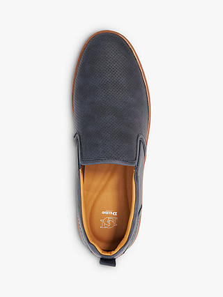 Dune Totals Perforated Slip On Trainers, Navy-synthetic