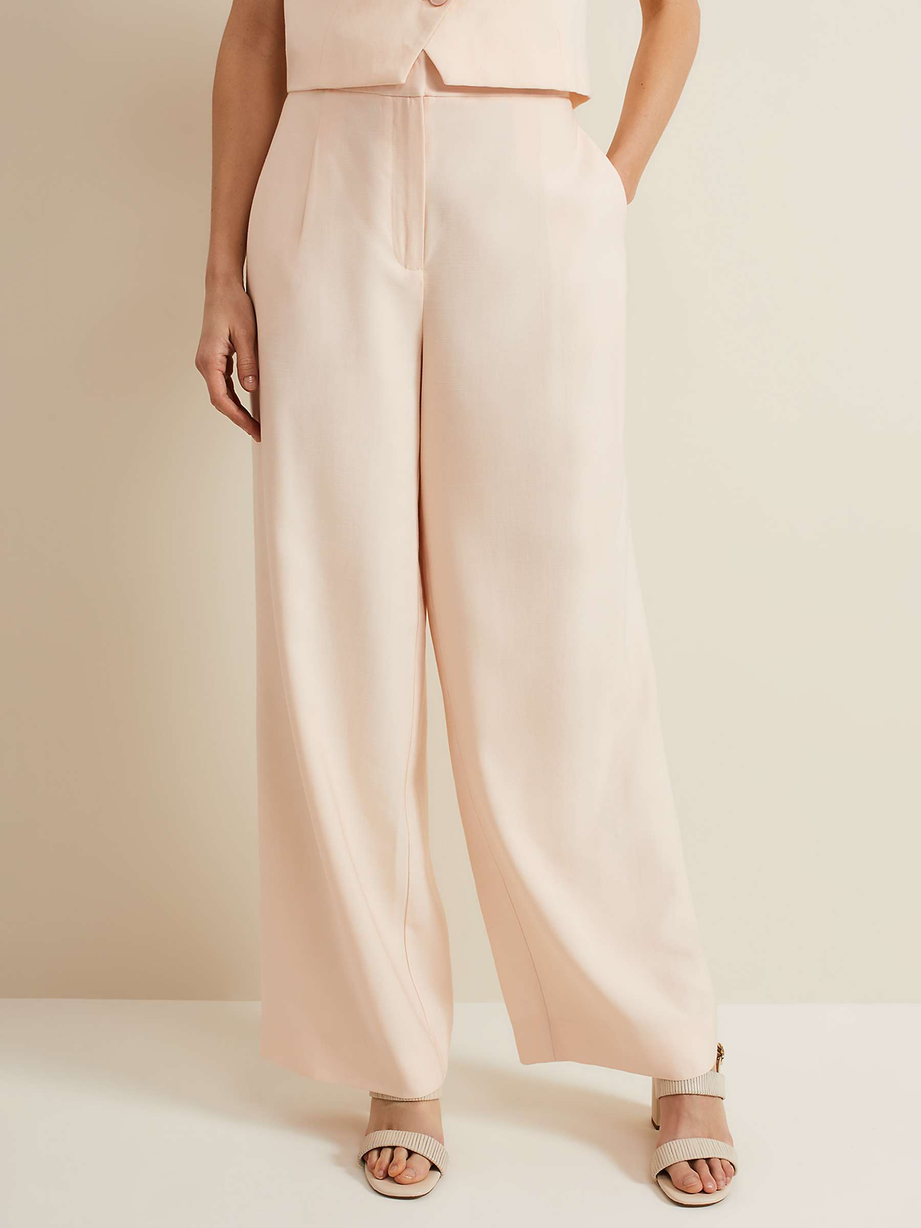 Buy Phase Eight Bianca Wide Leg Trousers, Coral Online at johnlewis.com