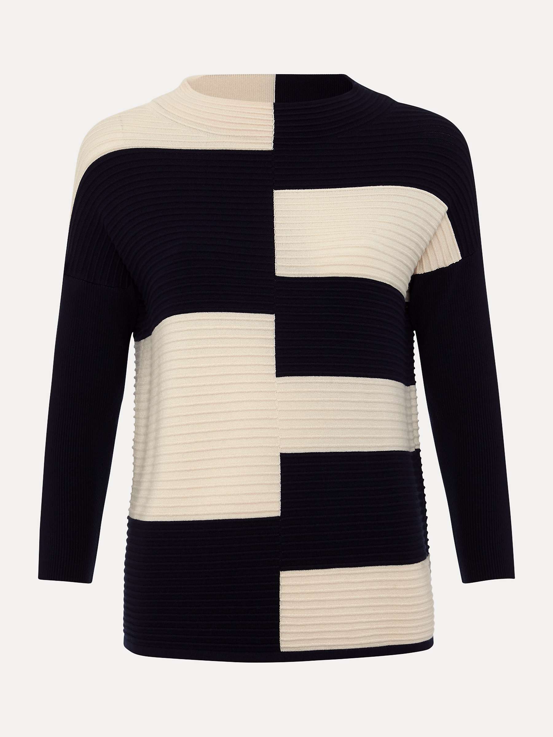 Buy Phase Eight Harper Ripple Top, Navy/Ivory Online at johnlewis.com
