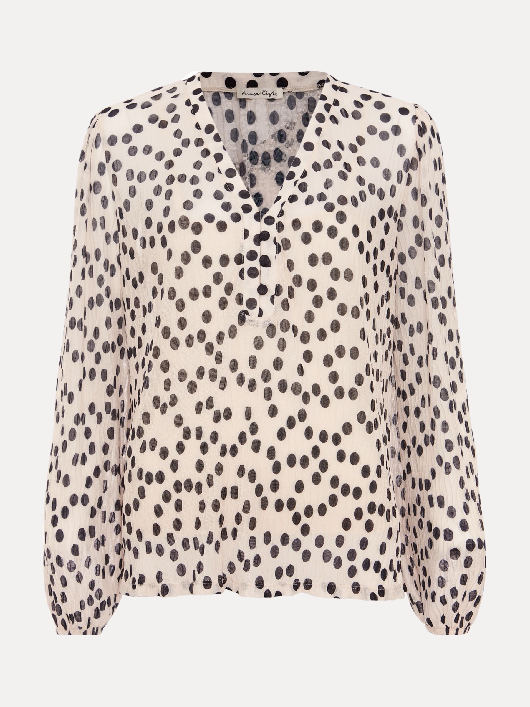 Buy Phase Eight Sophia Spot Textured Mesh Top, Ivory Online at johnlewis.com