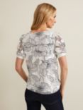 Phase Eight Kelly Floral Outline Top, Ivory, Ivory