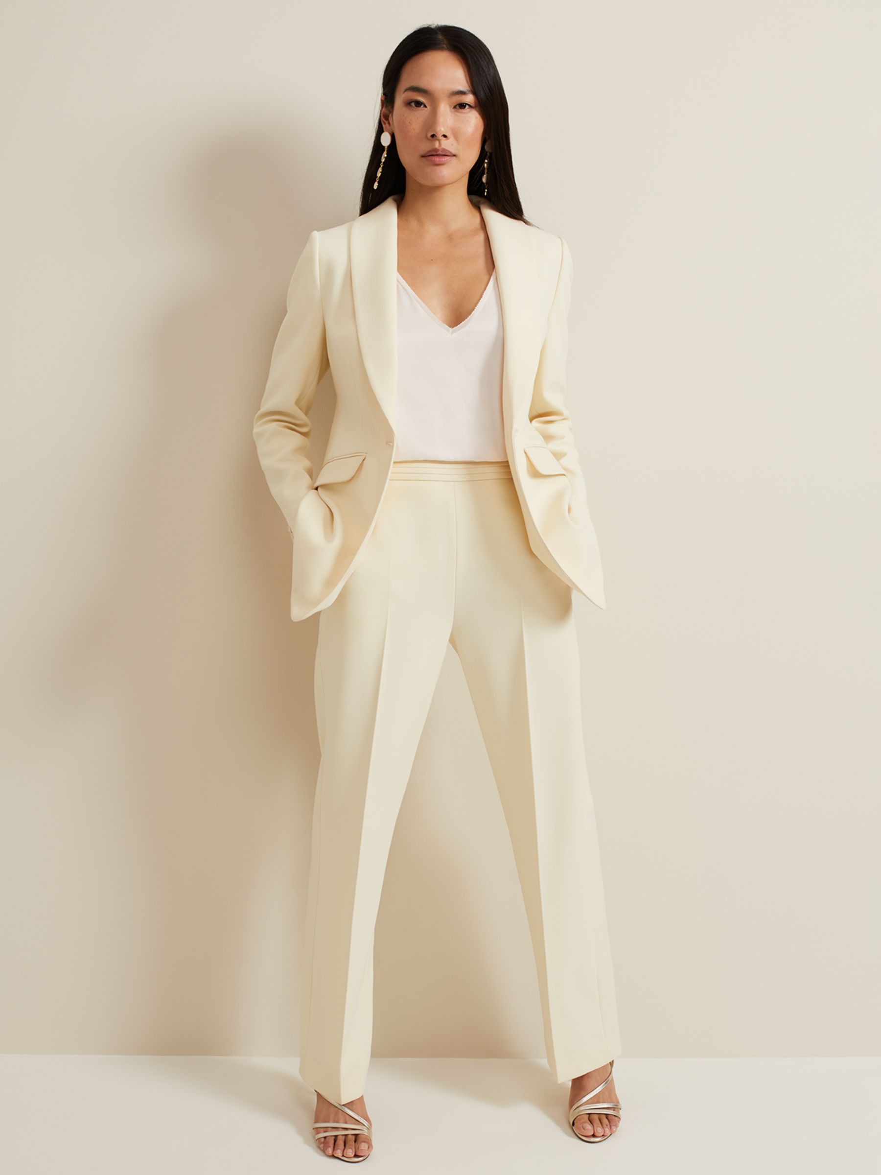 Buy Phase Eight Alexis Pleat Waistband Trousers, Yellow Online at johnlewis.com